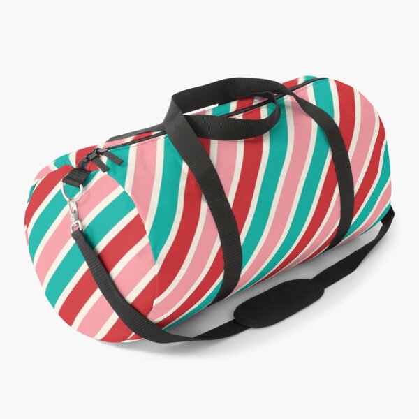 Item preview, Diagonal Candy Stripes in Red Pink Mint and Cream designed and sold by YesterdayColl.