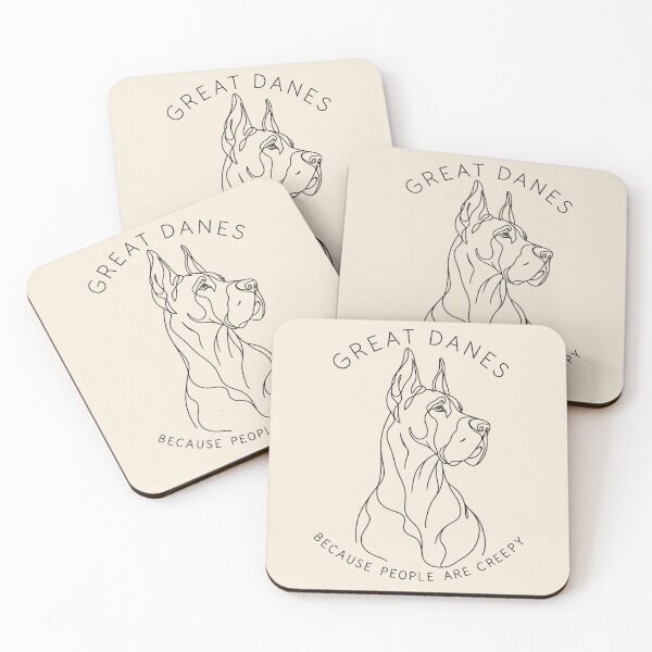 Item preview, Great Danes Because People Are Creepy Minimalist Portrait Art designed and sold by AmiGraph.