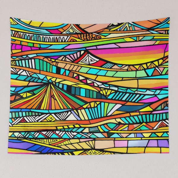 Item preview, Vibrant Moroccan Abstract Geometric Design Pattern designed and sold by DEC02.