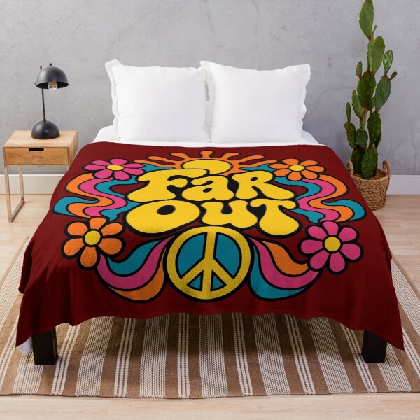 Item preview, Retro Groovy Far Out Peace Sign & Flowers 70s Vibe designed and sold by Far Out Goods.
