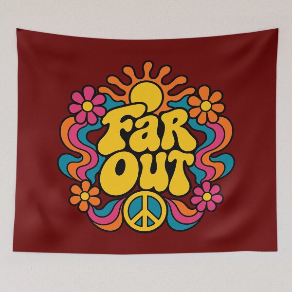 Item preview, Retro Groovy Far Out Peace Sign & Flowers 70s Vibe designed and sold by Far Out Goods.