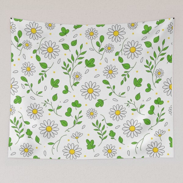 Item preview, Charming Daisy Flowers and Green Leaves Pattern designed and sold by Owcomm.