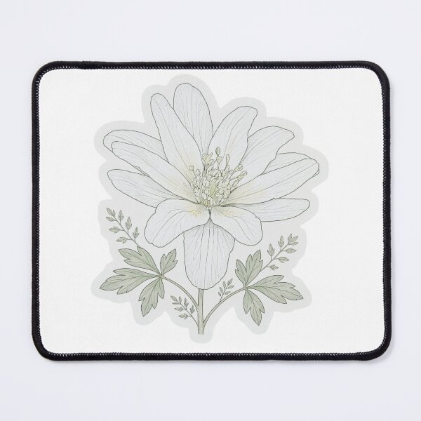 Item preview, White Anemone Sticker | Windflower Die Cut Sticker | Fine Line Botanical Decal | Aesthetic Minimalist Flower Sticker designed and sold by FineLineBotanical .