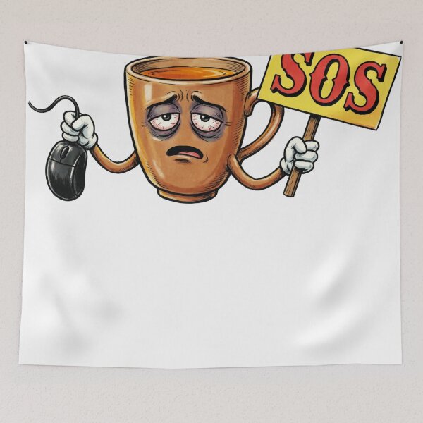 Item preview, Coffee Mug WFH Cartoon Tired Work from Home Vintage designed and sold by VISIONSTURME.