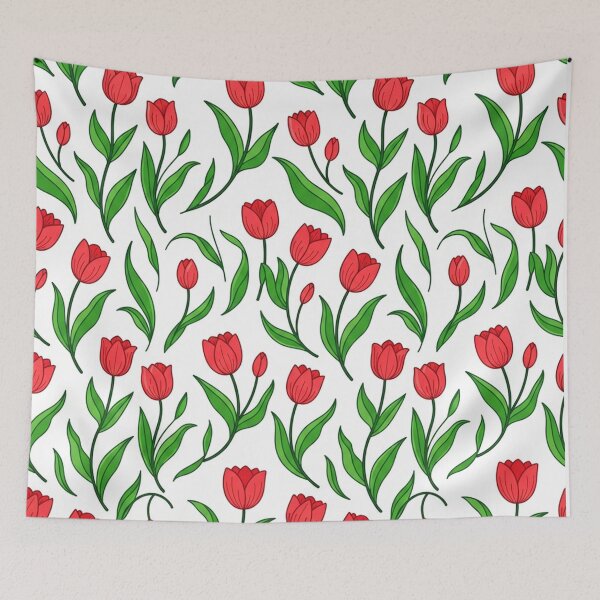Item preview, Red Tulip Flowers Spring Garden Pattern designed and sold by Owcomm.