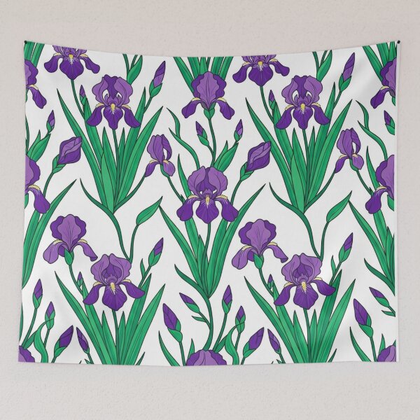 Item preview, Purple Iris Flower Floral Botanical Pattern    designed and sold by Owcomm.