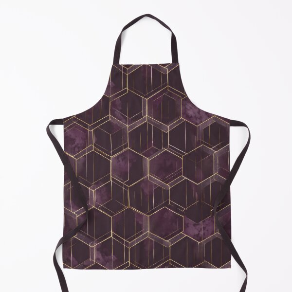 Aperçu de l'œuvre Plum Gold Hexagon Deco Mosaic Pattern créée et vendue par ArtfulAdv.