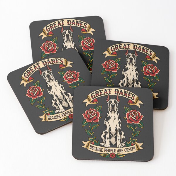 Item preview, Great Danes Because People Are Creepy Traditional Tattoo Art designed and sold by AmiGraph.