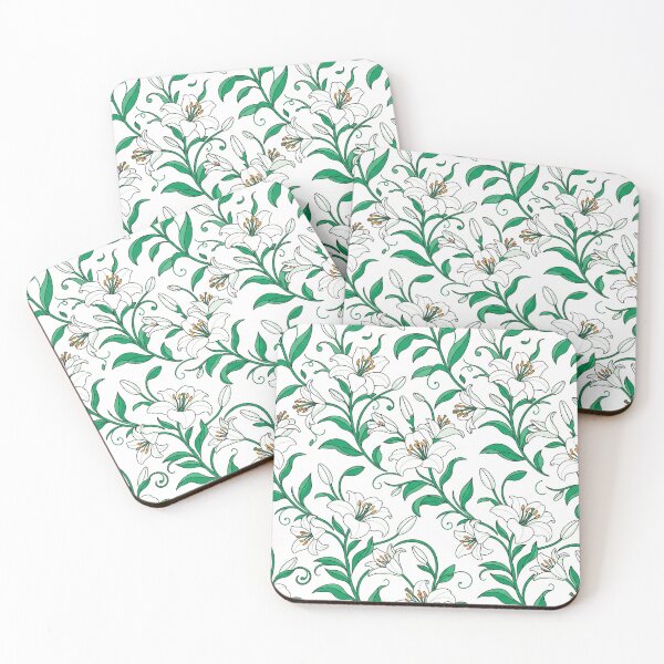 Item preview, Elegant White Lily Floral Botanical Pattern designed and sold by Owcomm.