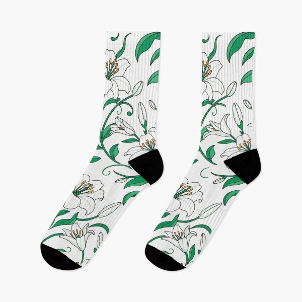 Item preview, Elegant White Lily Floral Botanical Pattern designed and sold by Owcomm.
