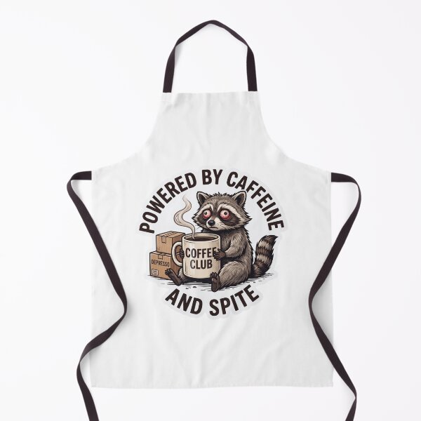 Item preview, Funny Tired Raccoon Powered By Caffeine And Spite Retro Coffee Lover designed and sold by Veverony Design.
