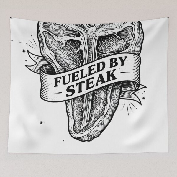 Item preview, Cool Fueled By Steak Funny Carnivore T-Bone Meat Graphic designed and sold by VISIONSTURME.