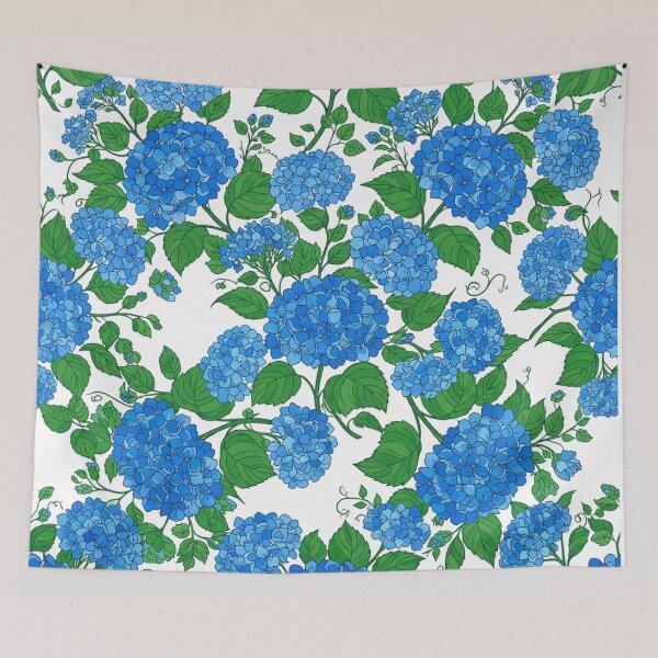 Item preview, Beautiful Blue Hydrangea Floral Pattern Illustration    designed and sold by Owcomm.