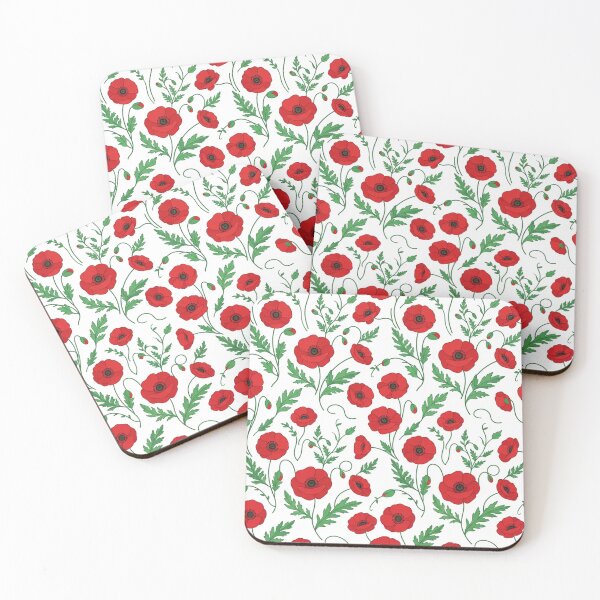Item preview, Vibrant Red Poppy Floral Pattern Illustration designed and sold by Owcomm.