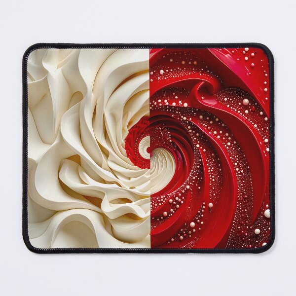 Item preview, Ruby Red and Ivory Porcelain Waves designed and sold by Vicky Brago-Mitchell®.