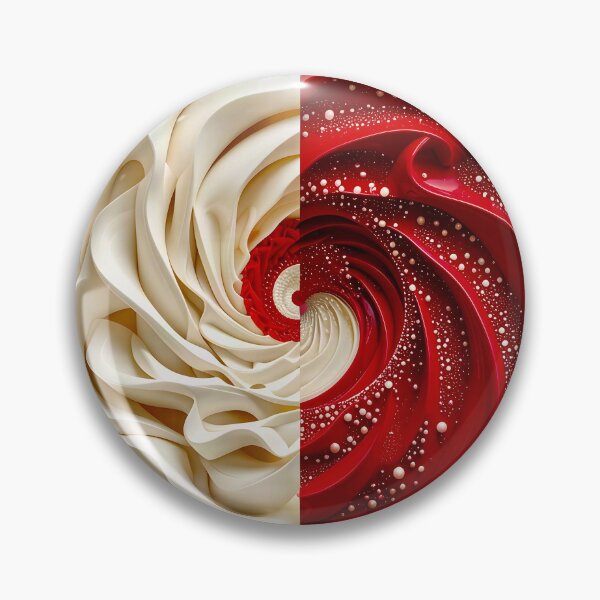 Item preview, Ruby Red and Ivory Porcelain Waves designed and sold by Vicky Brago-Mitchell®.