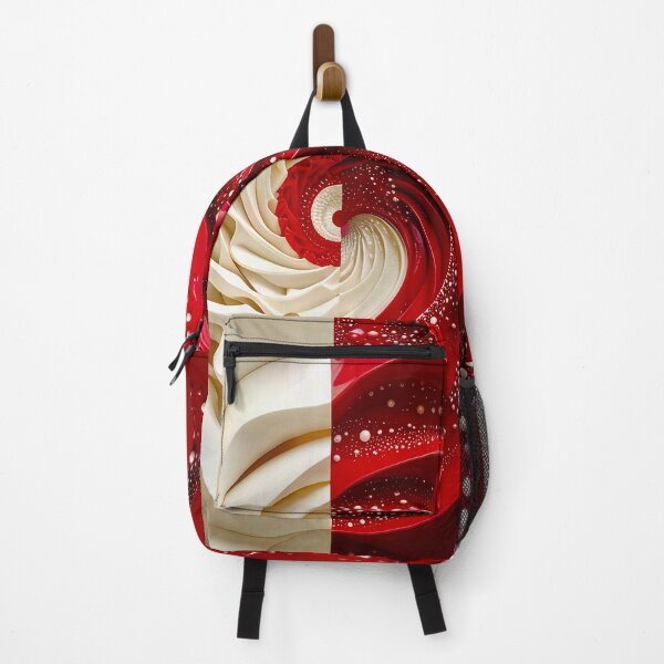 Item preview, Ruby Red and Ivory Porcelain Waves designed and sold by Vicky Brago-Mitchell®.