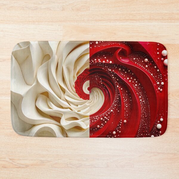 Item preview, Ruby Red and Ivory Porcelain Waves designed and sold by Vicky Brago-Mitchell®.