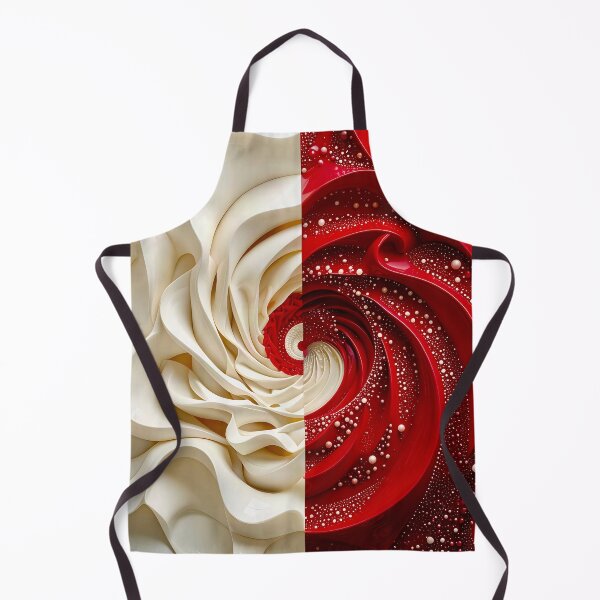 Item preview, Ruby Red and Ivory Porcelain Waves designed and sold by Vicky Brago-Mitchell®.