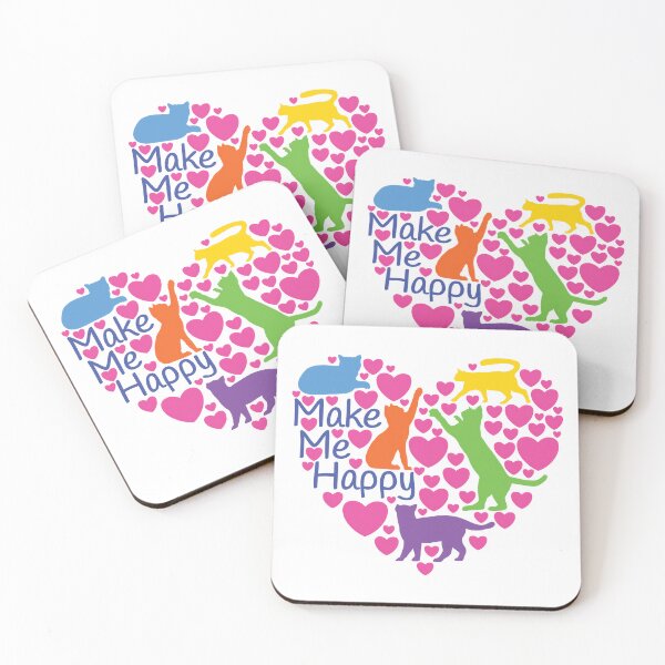 Item preview, Cats Make Me Happy – Cute Cat Lover Heart Design designed and sold by H.M. Bright Design.