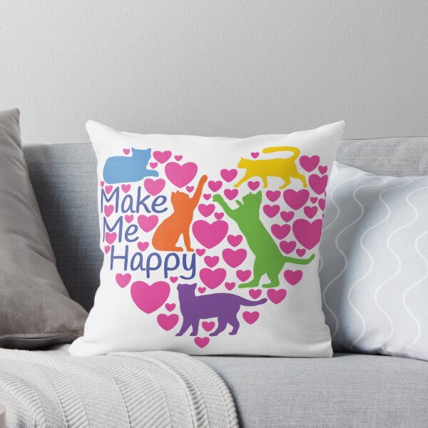 Item preview, Cats Make Me Happy – Cute Cat Lover Heart Design designed and sold by H.M. Bright Design.