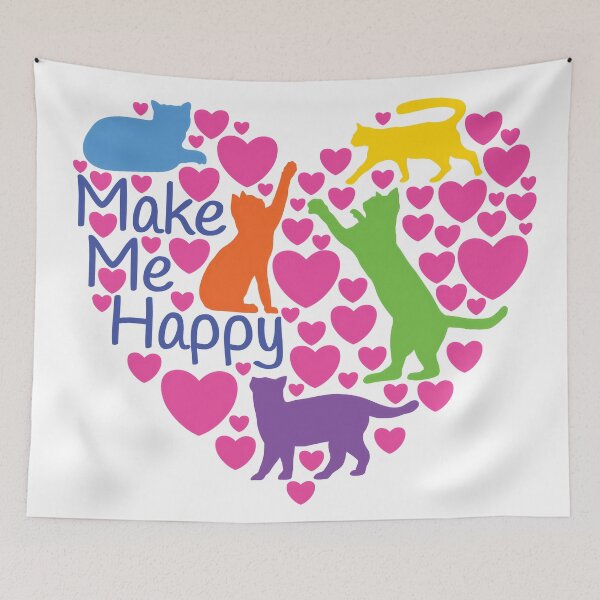 Item preview, Cats Make Me Happy – Cute Cat Lover Heart Design designed and sold by H.M. Bright Design.