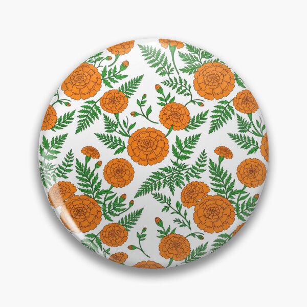 Item preview, Orange Marigold Flower Pattern Botanical Illustration    designed and sold by Owcomm.