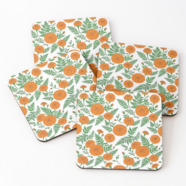 Item preview, Orange Marigold Flower Pattern Botanical Illustration    designed and sold by Owcomm.