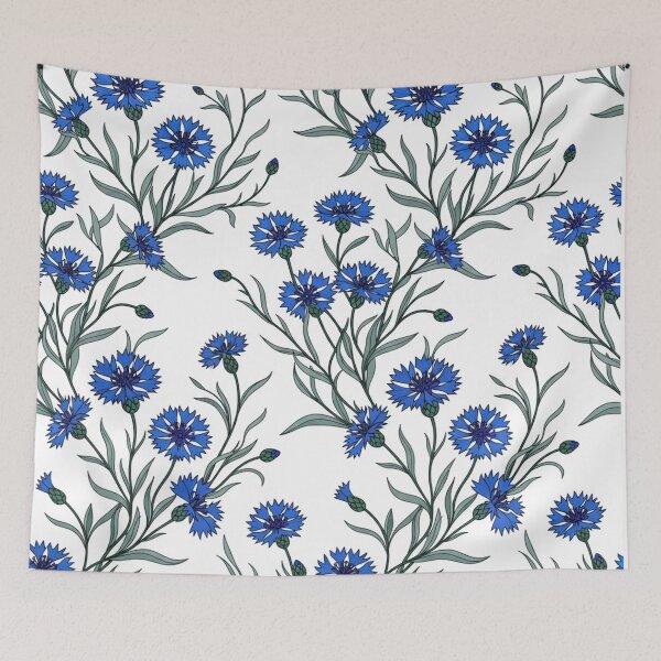 Item preview, Blue Cornflower Floral Botanical Pattern designed and sold by Owcomm.