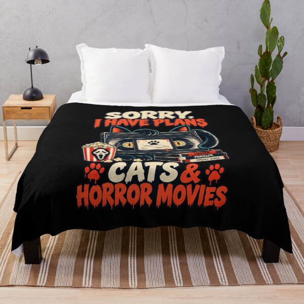 Item preview, Sorry I Have Plans Cats & Horror Movies - Funny Cat Horror Design designed and sold by MOTIFOLK.