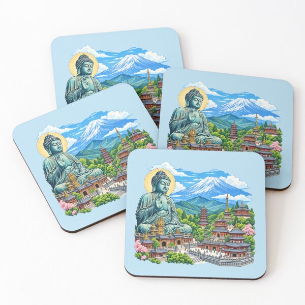 Item preview, Serene Buddha Temples designed and sold by Myra365Art.
