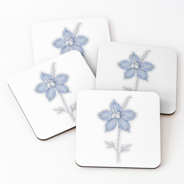 Item preview, Blue Delphinium Sticker | Single Bloom Die Cut Sticker | Fine Line Botanical Decal | Aesthetic Floral Laptop Sticker designed and sold by FineLineBotanical .
