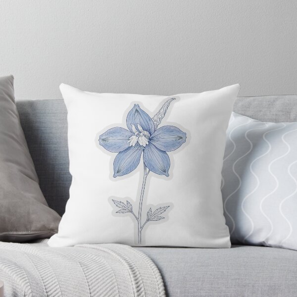 Item preview, Blue Delphinium Sticker | Single Bloom Die Cut Sticker | Fine Line Botanical Decal | Aesthetic Floral Laptop Sticker designed and sold by FineLineBotanical .