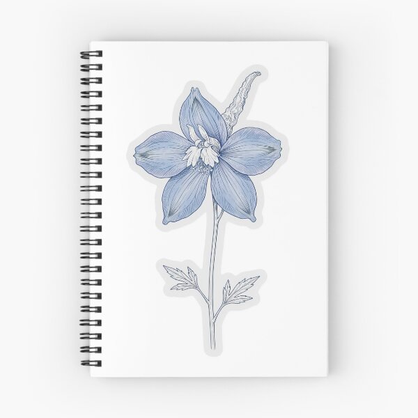 Item preview, Blue Delphinium Sticker | Single Bloom Die Cut Sticker | Fine Line Botanical Decal | Aesthetic Floral Laptop Sticker designed and sold by FineLineBotanical .