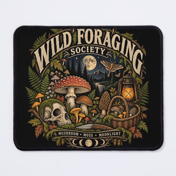 Item preview, Wild Foraging Society Mushroom Foraging Vintage Forest designed and sold by FakePeopleSuck.