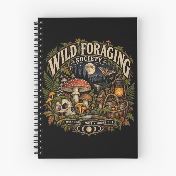 Item preview, Wild Foraging Society Mushroom Foraging Vintage Forest designed and sold by FakePeopleSuck.