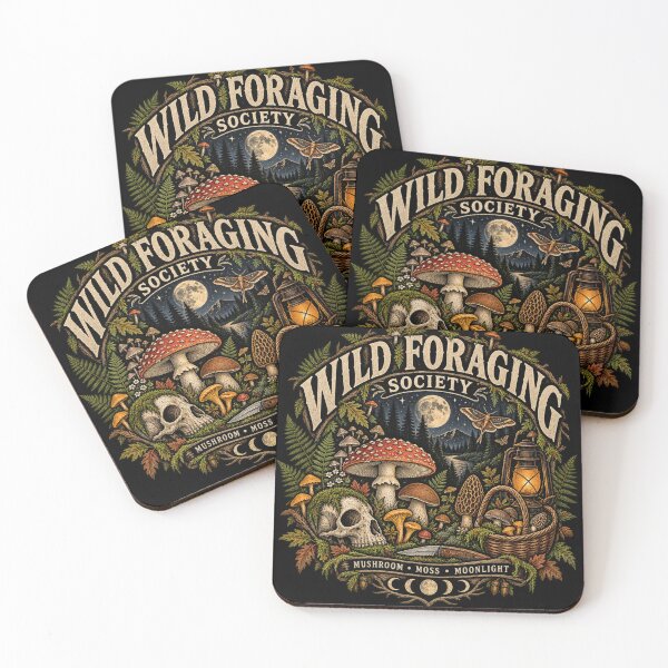 Item preview, Wild Foraging Society Mushroom Foraging Vintage Forest designed and sold by FakePeopleSuck.