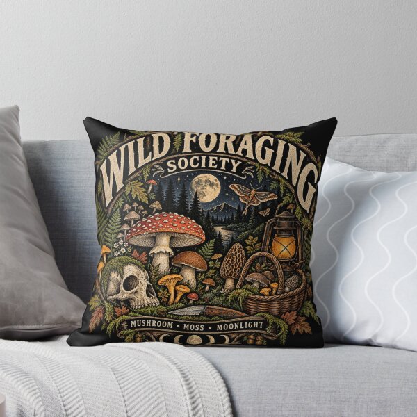 Item preview, Wild Foraging Society Mushroom Foraging Vintage Forest designed and sold by FakePeopleSuck.