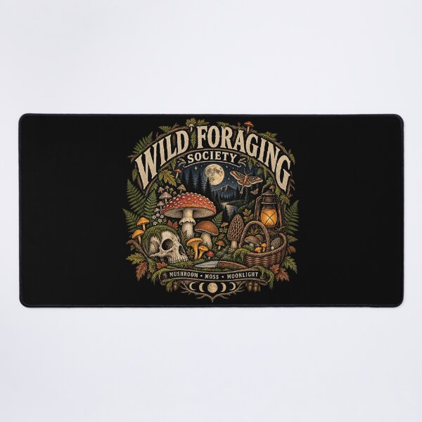 Item preview, Wild Foraging Society Mushroom Foraging Vintage Forest designed and sold by FakePeopleSuck.
