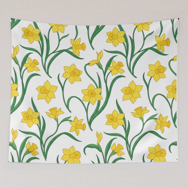Item preview, Bright Yellow Daffodil Flower Botanical Pattern    designed and sold by Owcomm.