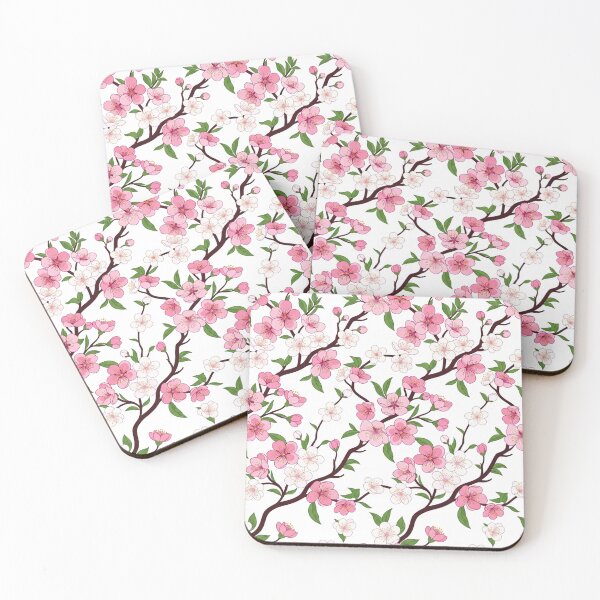 Item preview, Blossoming Pink And White Spring Flowers Pattern designed and sold by Owcomm.