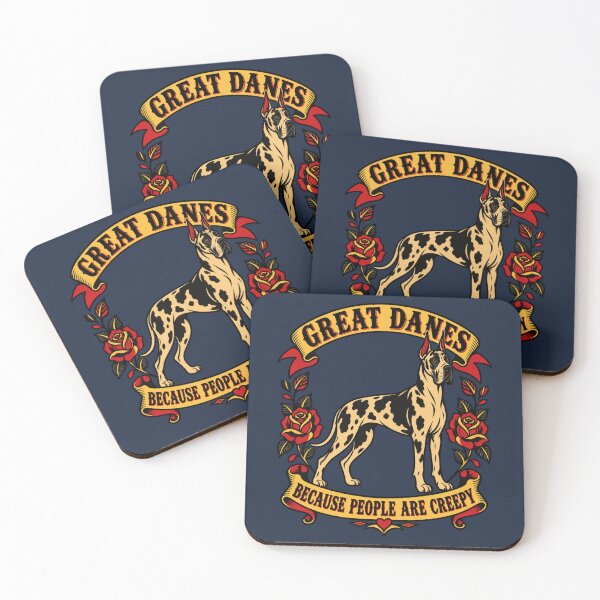 Item preview, Great Danes Because People Are Creepy Harlequin Tattoo Art designed and sold by AmiGraph.