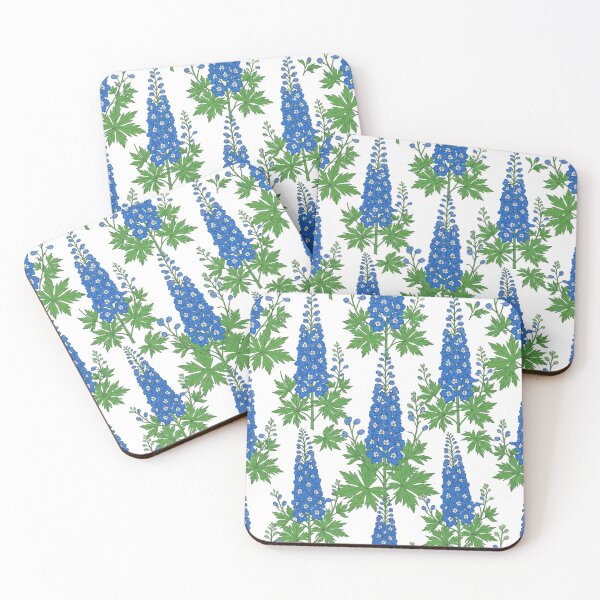 Item preview, Blue Delphinium Flower Botanical Seamless Pattern designed and sold by Owcomm.