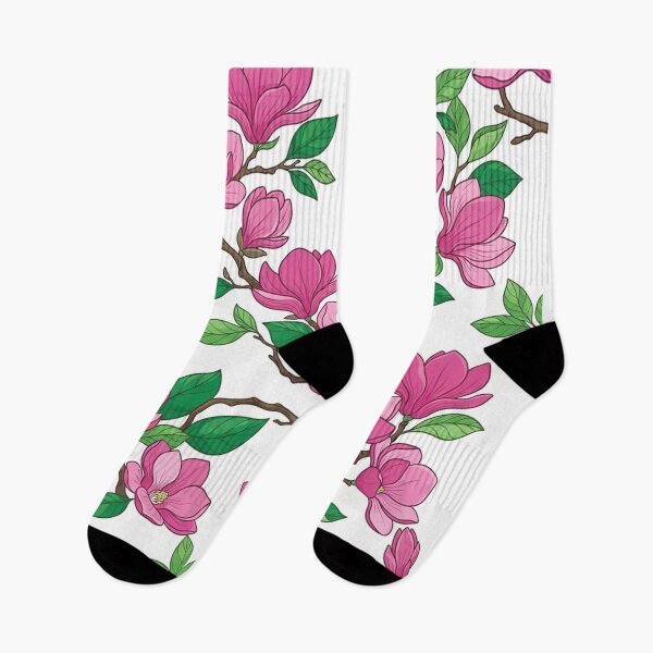Item preview, Pink Magnolia Flowers Botanical Pattern Illustration    designed and sold by Owcomm.