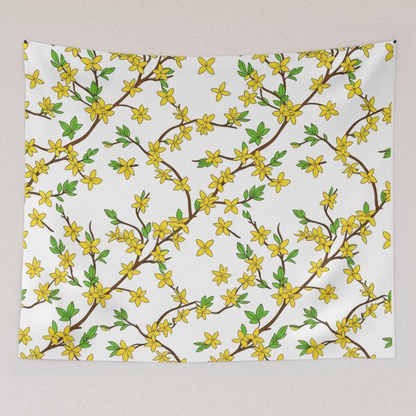 Item preview, Yellow Forsythia Spring Branches Floral Pattern designed and sold by Owcomm.