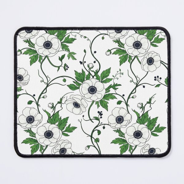Item preview, Elegant White Anemone Flowers Botanical Pattern designed and sold by Owcomm.