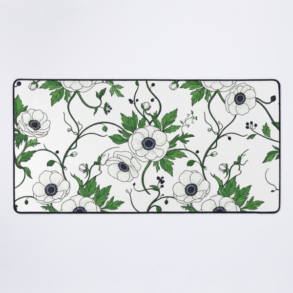 Item preview, Elegant White Anemone Flowers Botanical Pattern designed and sold by Owcomm.