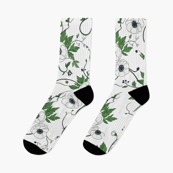 Item preview, Elegant White Anemone Flowers Botanical Pattern    designed and sold by Owcomm.