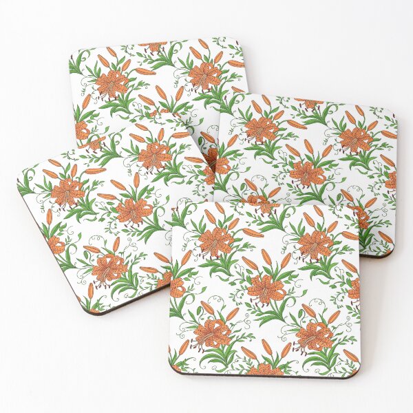 Item preview, Orange Tiger Lily Flower Floral Pattern    designed and sold by Owcomm.