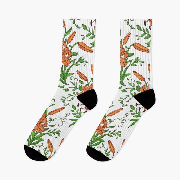 Item preview, Orange Tiger Lily Flower Floral Pattern    designed and sold by Owcomm.